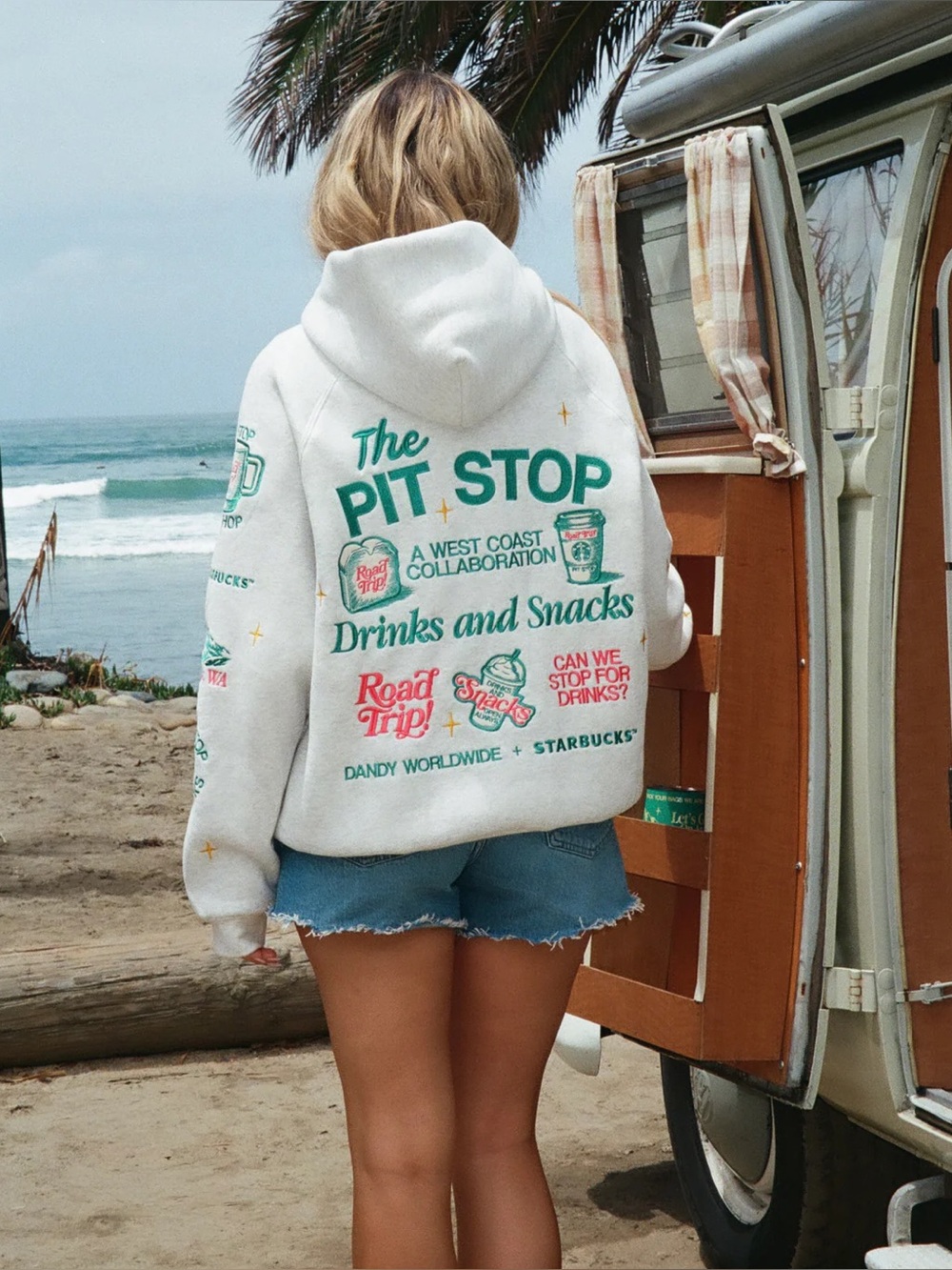 DANDY + STARBUCKS "Pit Stop" Hoodie in Heather Grey
